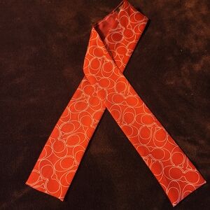 Coach 100% silk  classic “C” logo bag strap Patterned Scarf